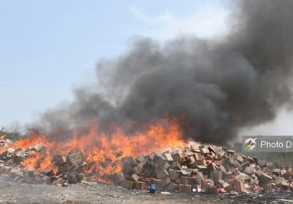 Saisie et incinération de plus de 161 tonnes de drogues à Dio-Gare